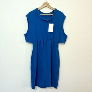 NWT Maiyet Dress Silk Short Blue $925 Size 40 8